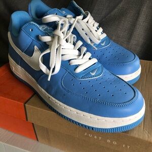 Nike Air Force 1 Blue and White Sneakers